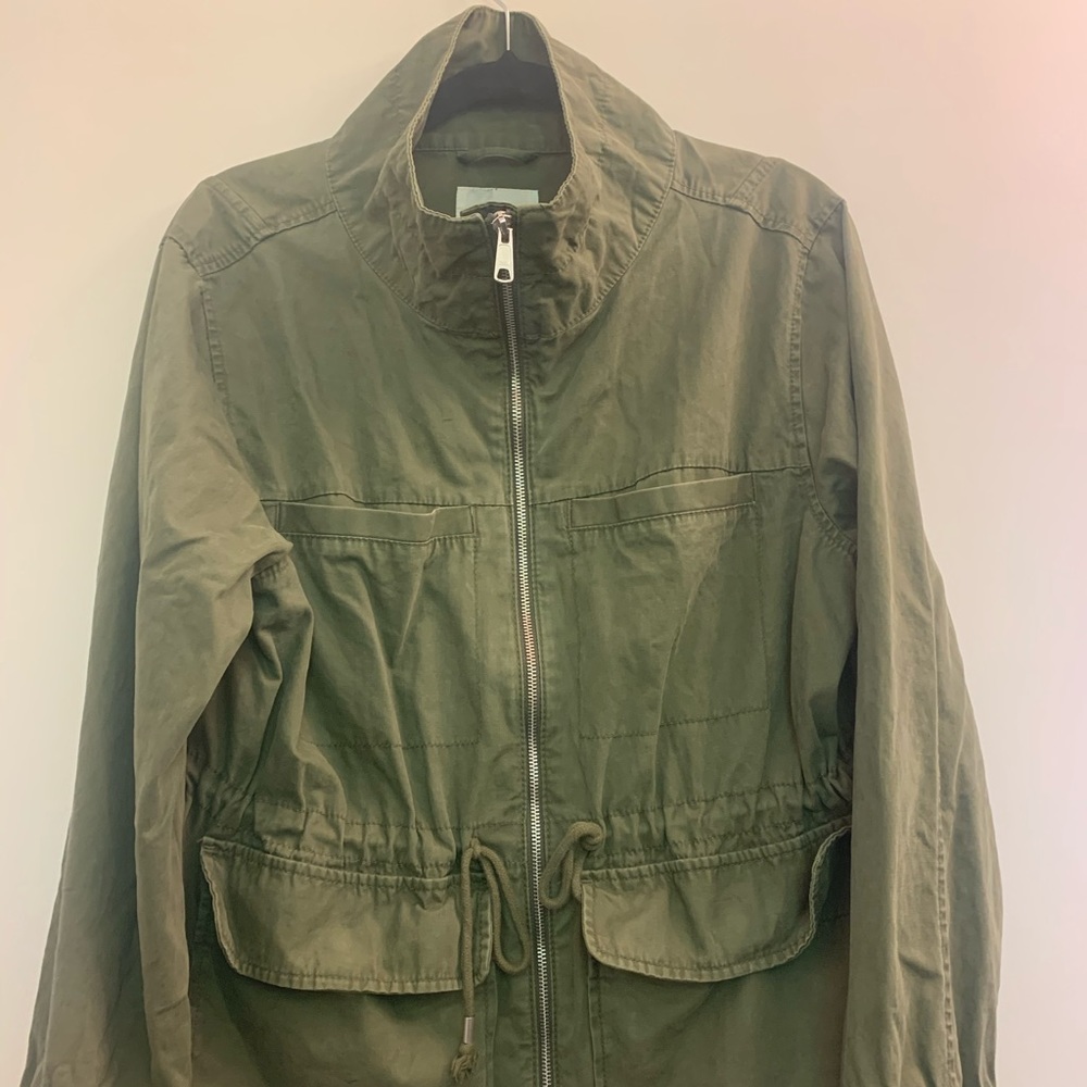 Olive green army-style jacket